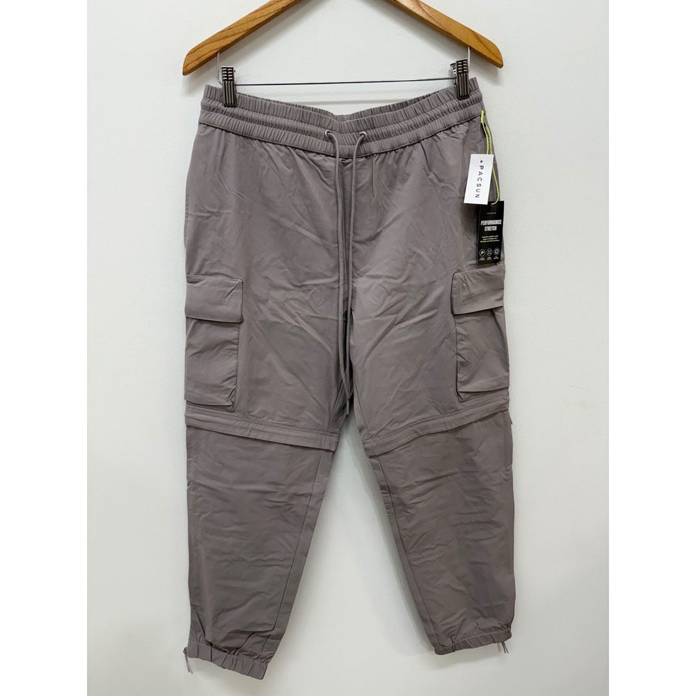 PacSun Jogger Pants Convertible Medium Gray Performance Stretch Cargo